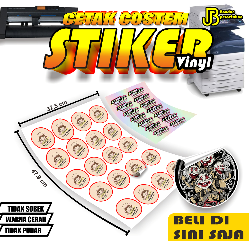 

CETAK STIKER VINYL / CETAK STIKER LABEL KEMASAN / LABEL /ID CARD