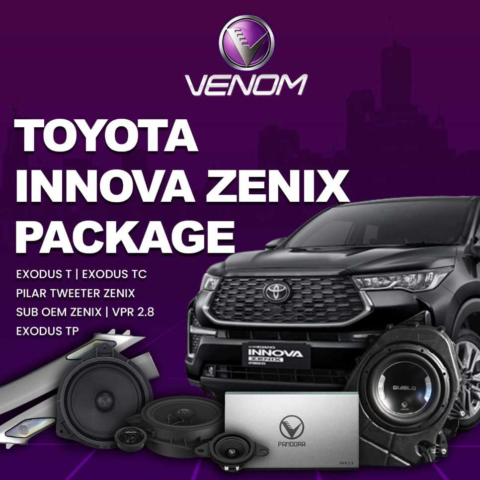 PAKET AUDIO FULL SET SOUND SYSTEM VENOM OEM LOOK INNOVA ZENIX