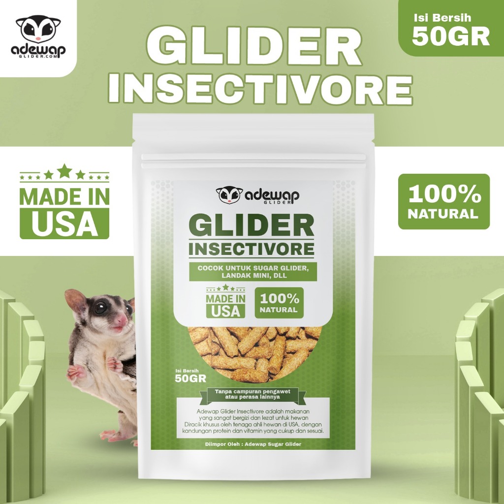 ADEWAP GLIDER Insectivore Nutrition Food With High Protein For Sugar Glider Hedgehog & Turtle