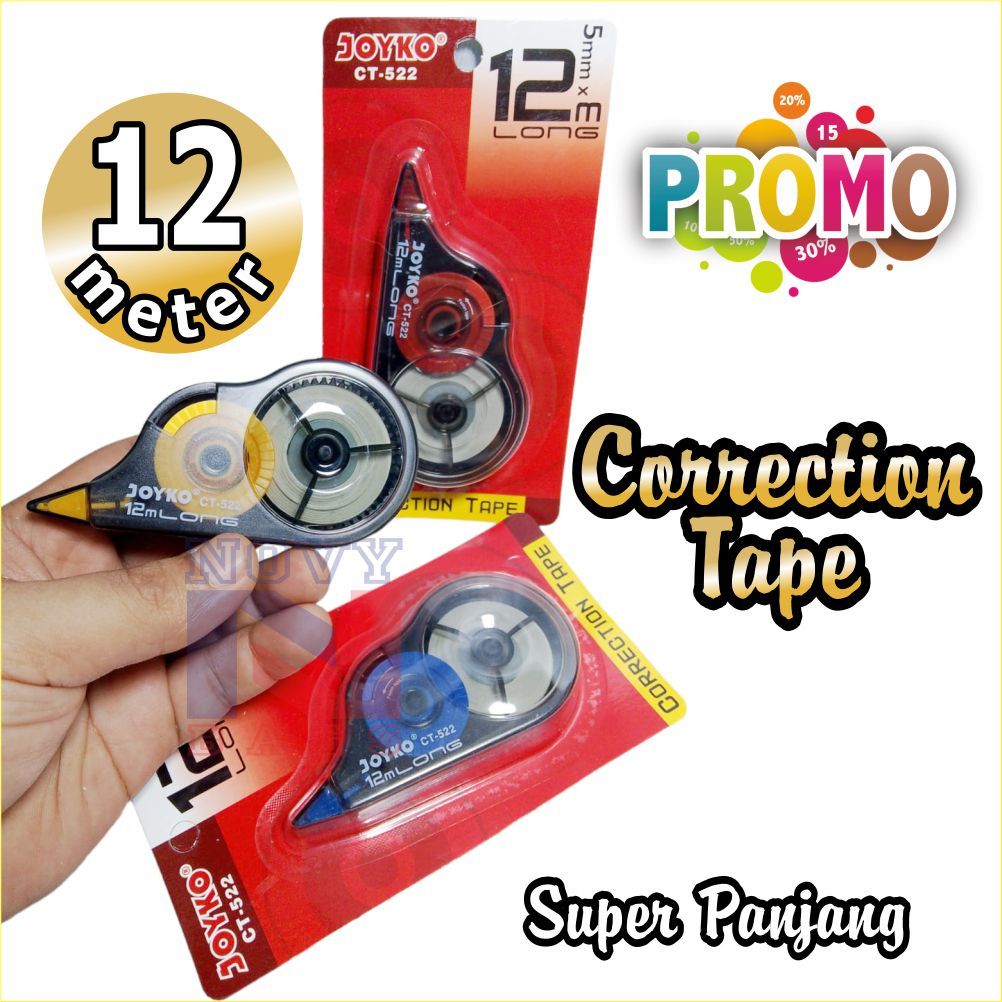 

TIPE-X ROLL JOYKO , CORRECTION TAPE JOYKO TIP EX PITA KOREKSI 5mm X 12 meter