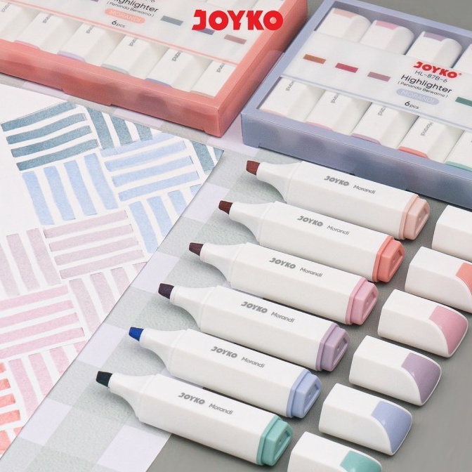 

KODE N47Y Penanda Berwarna Highlighter Joyko HL87A 87B 6 Warna Morandi