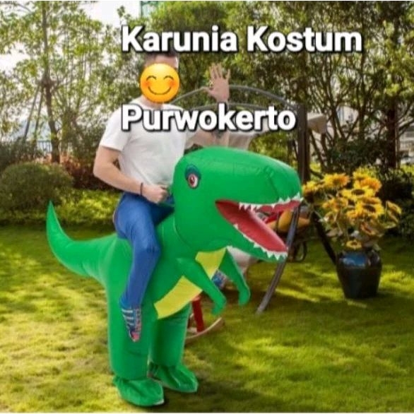 KOSTUM DINO MULUT TERBUKA DEWASA COSPLAY BADUT LUCU