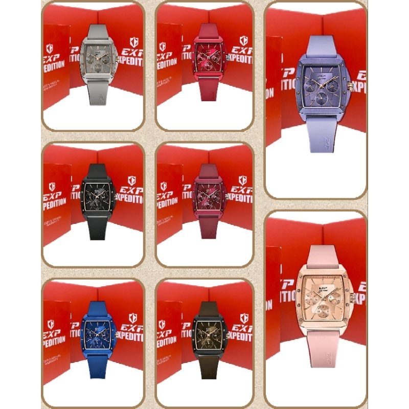 Jam Tangan Wanita Expedition 6636 E6636 EXP 6636 Tali Karet / Rubber