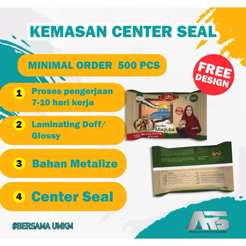 Cetak Kemasan Center Seal 1000 PCS