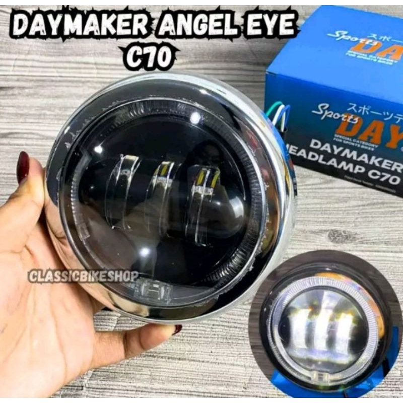 Lampu Daymaker C70 Angel Eye C70 2mode C70 C50 Pispot Uk 4,5 Inchi Import 2 Mode