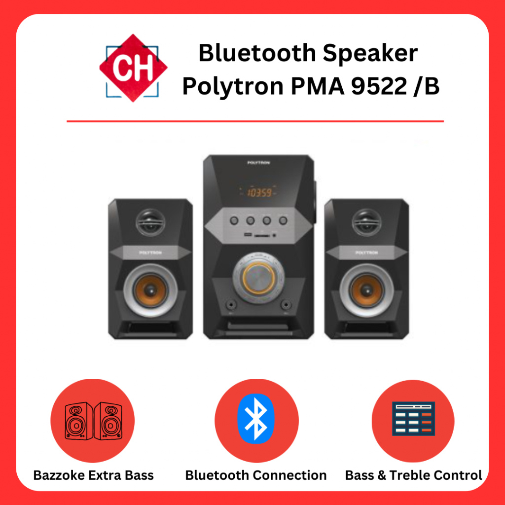 Polytron Bluetooth Speaker PMA 9522 Speaker Karaoke Super Bass Garansi Resmi