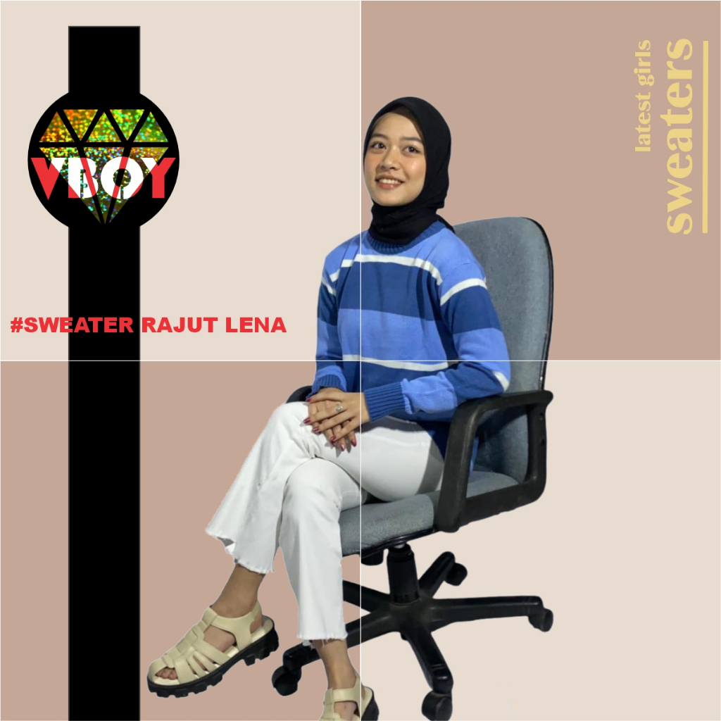 LENA sweater/atasan rajut wanita /sweater rajut/rajut kekinian