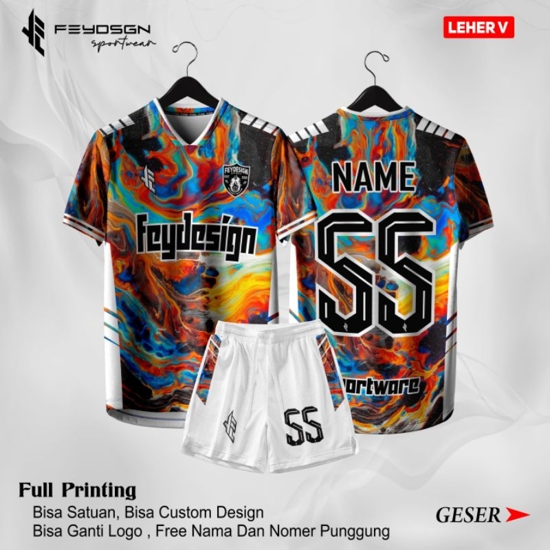 Jersey Futsal Full Printing Bebas Custom Design ( BISA SATUAN)