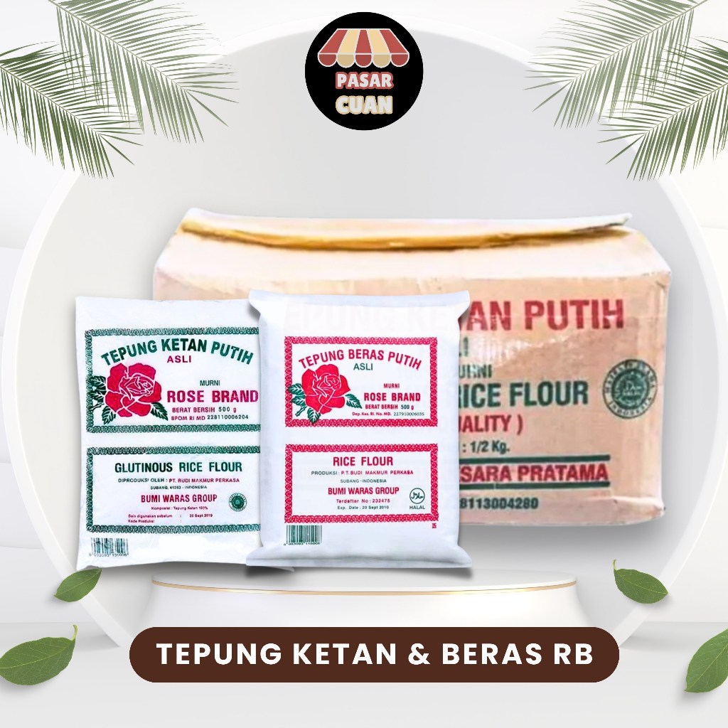 

Tepung Ketan & Beras Putih Rose Brand (1 karton 20 pcs x 500 gr) - White Glutinous & White Rice Flour