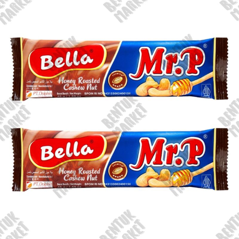 

Bella Mr. P Coklat Batang Honey Roasted Cashew Nut 45gr / Coklat Batang