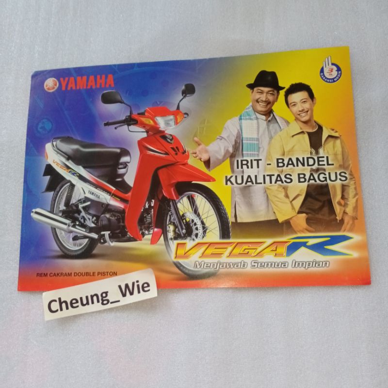 Poster Jadul Antik Brosur Leaflet Yamaha Vega R Disc Brake 2003 T105 ori dealer