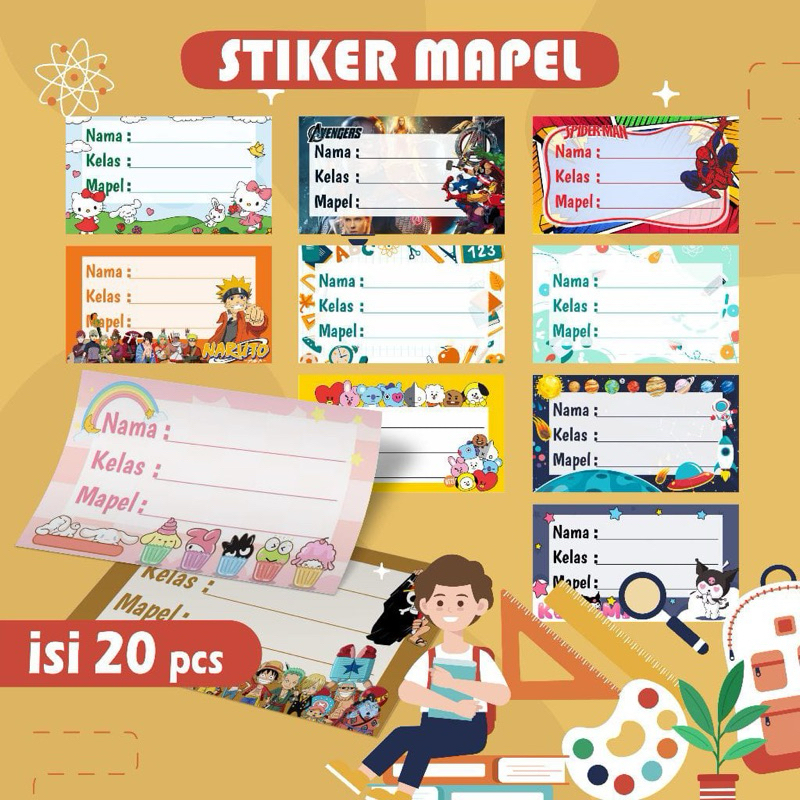 

WORDGIFT ISI 20 PCS STIKER MAPEL desain terbaru Stiker Nama Buku Pelajaran Custom - Label Nama Custom Mapel Sekolah - Stiker Buku Nama