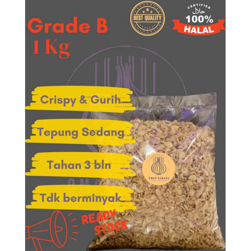 

Bawang Merah Goreng Grade B merah goreng murah 1Kg