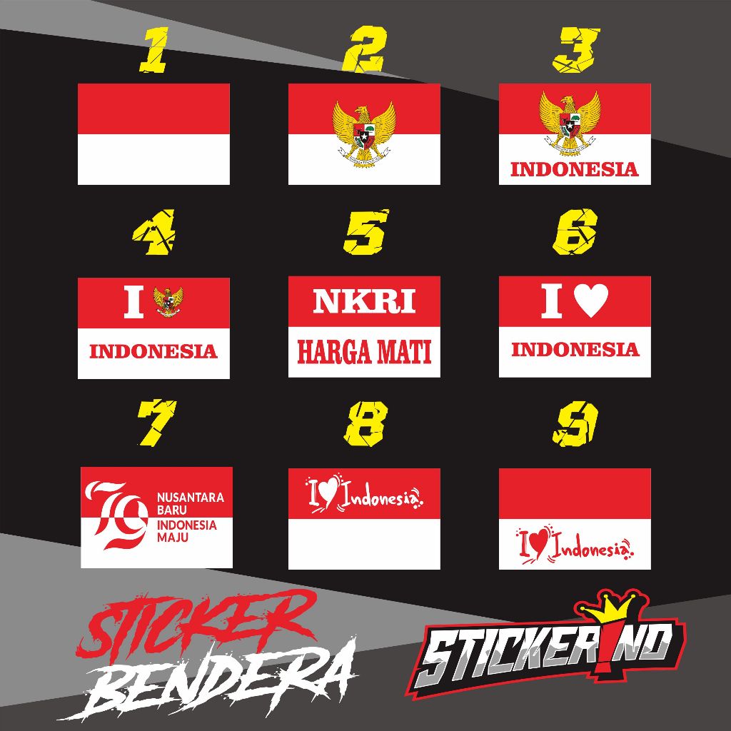 

STICKER STIKER PIPI MERAH PUTIH STIKER BENDERA PERLEMBAR ISI 100 BIJI