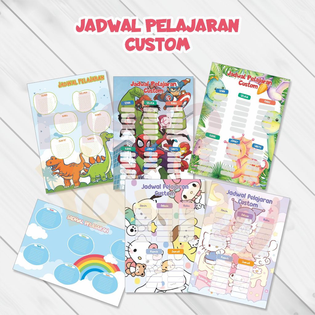 JADWAL PELAJARAN / SCHEDULE AESTHETIC / JADWAL PELAJARAN CUSTOM / MURAH