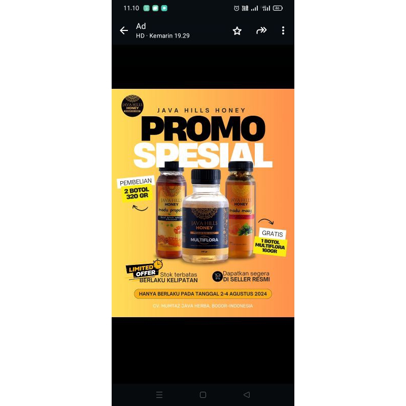 

promo madu Java hills