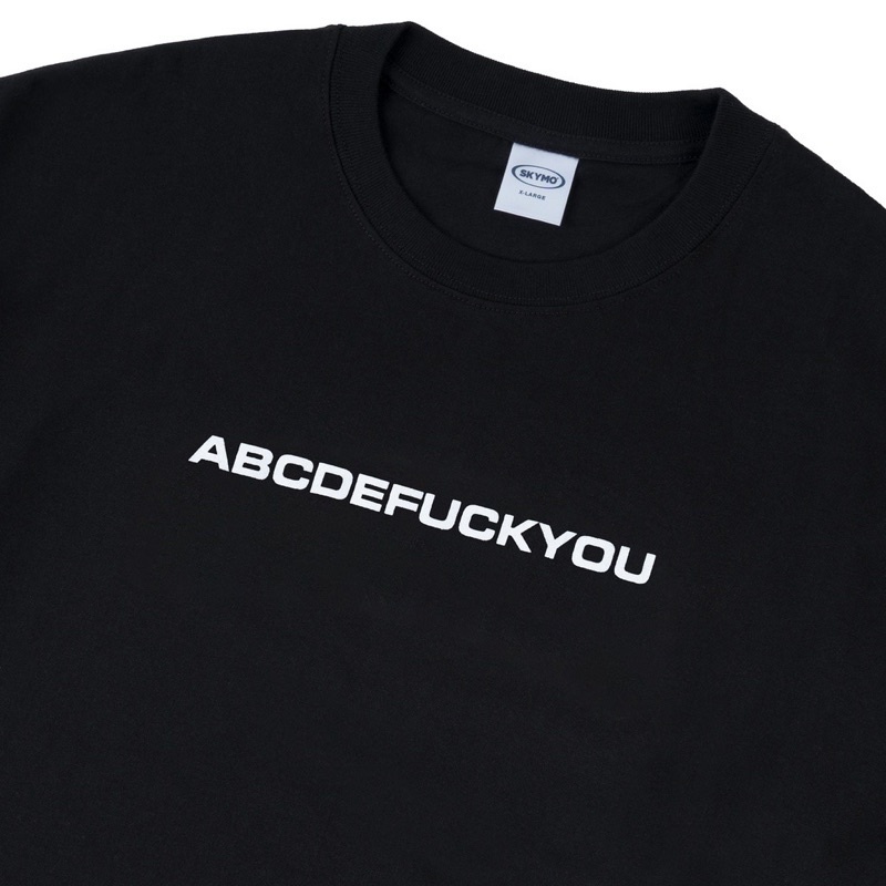 Baju Kaos Skymo Apparel Tshirt Abc Black Kaos Pria/Wanita