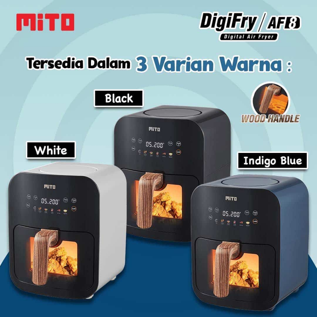 Air Fryer Mito Crystal Series AF8 Digital Touch Kaps. 4 Liter (MEDAN)