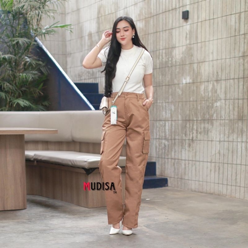 CELANA CARGO WANITA HIGHWAIST//CELANA PANJANG WANITA//CELANA OOTD