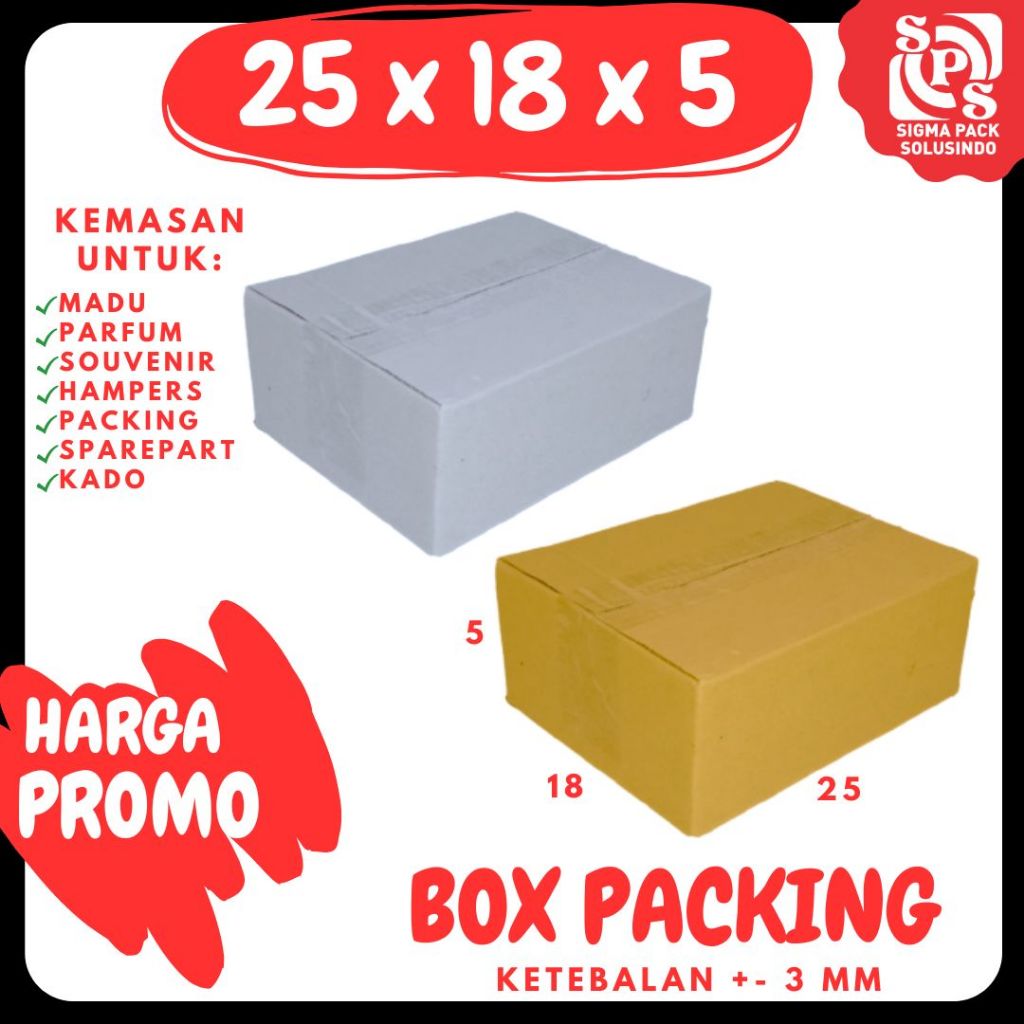 

Dus 25x18x5 Kardus Packing Packaging Kaos Souvenir kosmetik jamu Box Kotak Bahan Pertanian Mainan