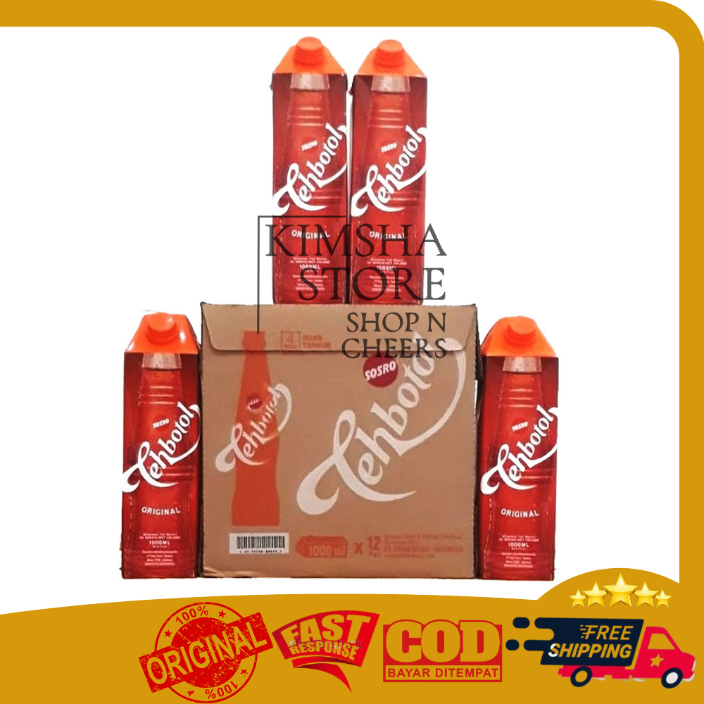 

Teh Botol Sosro Kotak 1000 ml Minuman TehBotol 1000ml Dus Box Karton isi 12pcs 1 Liter Original
