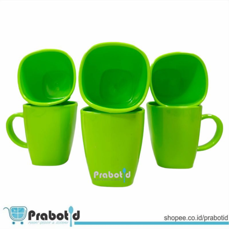 Promo 12 Pcs Gelas Melamin 300Ml / Mug Melamin Lusinan / 12 Pcs Mug Kopi Semi Melamin / Gelas Gagang