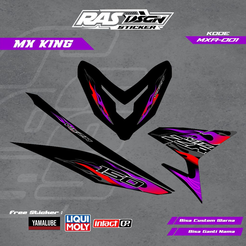 Striping Sticker MX King Motif Api / Striping Transparan YZ150 Mx King Api Design Terbaru / Bisa Cus