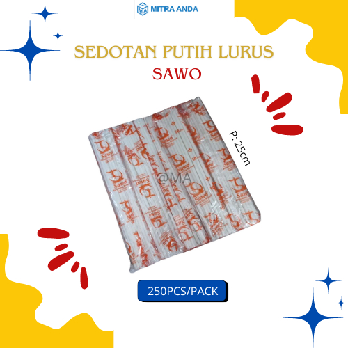 Sedotan Putih SAWO P:25cm @250 pcs