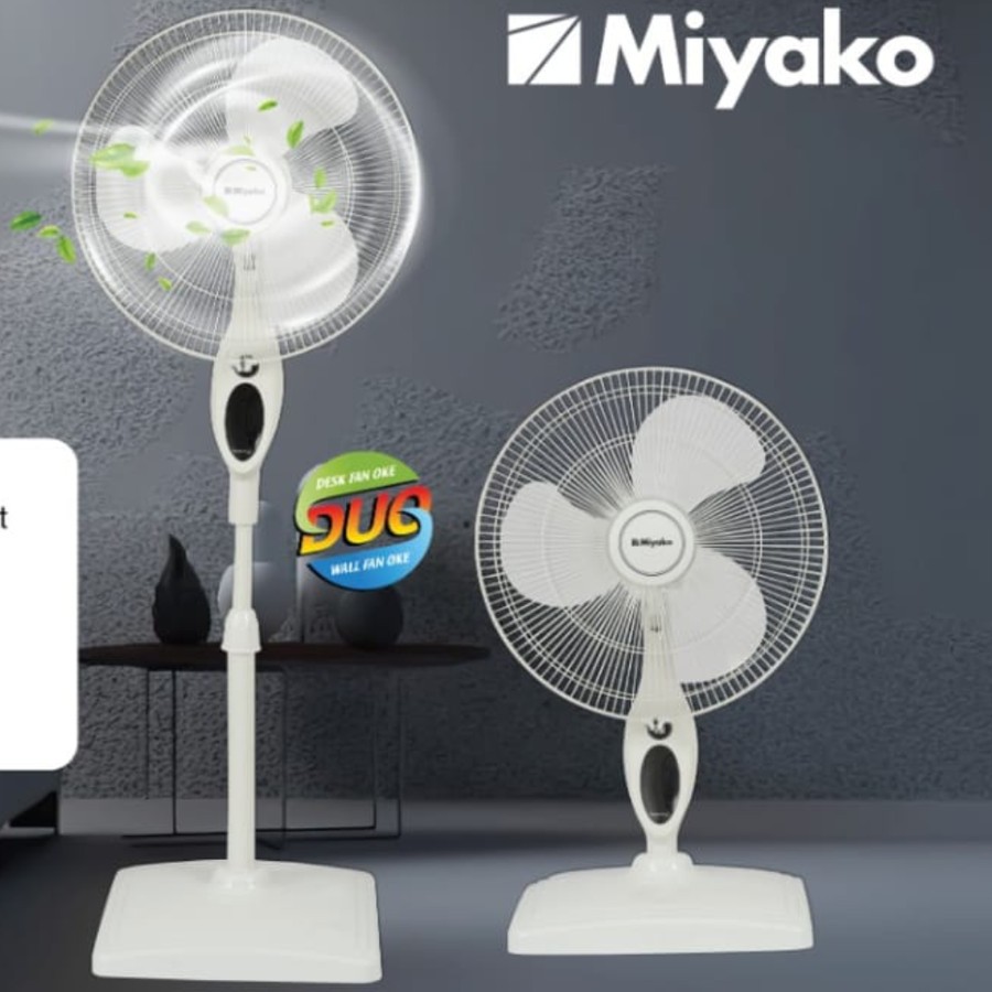 Miyako Kipas Angin Berdiri Stand Fan 2In1 16 Inch Hembusan Angin Kuat Power Wind Baling Baling Mika 