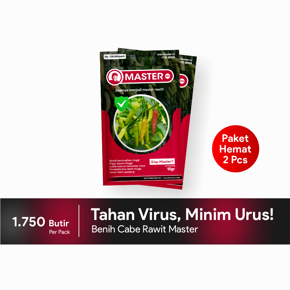 2 Benih Cabe Rawit - MASTER - 1750 butir / bibit unggul tahan virus