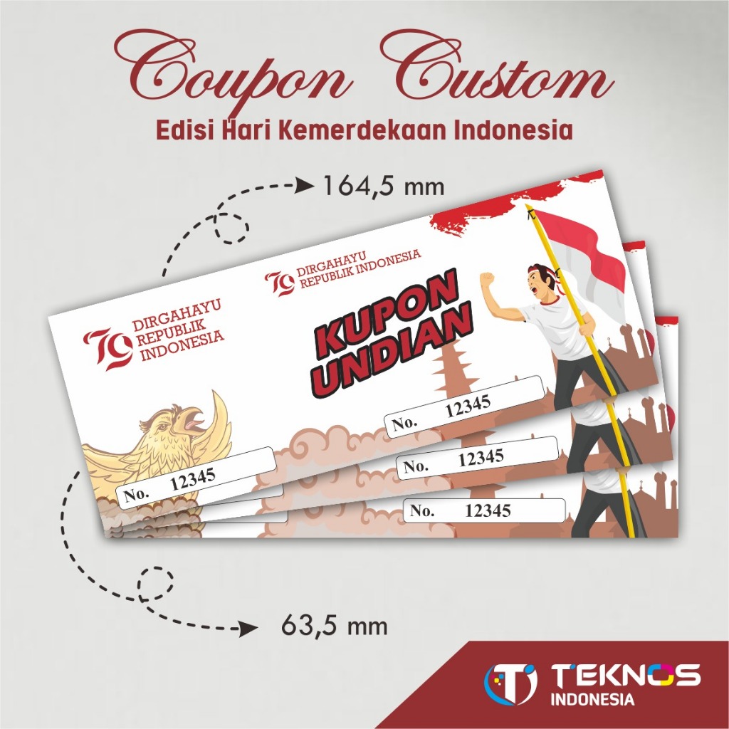KUPON JALAN SEHAT 17 AGUSTUS - KUPON UNDIAN CUSTOM MURAH KEMERDEKAAN