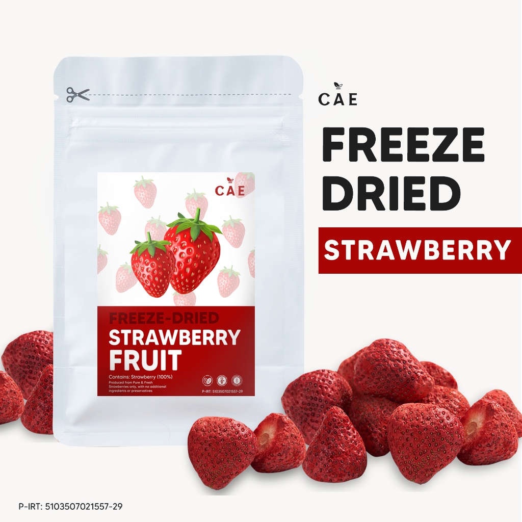 

Strawberry Freeze Dried Stroberi Fruit Buah Crisp Pure Kering Utuh Whole Organik Healthy Crunchy Premium 10 Gr