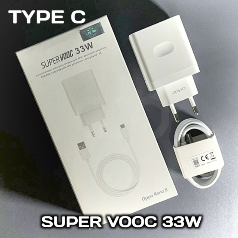 Charger OPPO TYPE C SUPER VOOC 33W Original A38 A57 A74 A77 A95 RENO 8