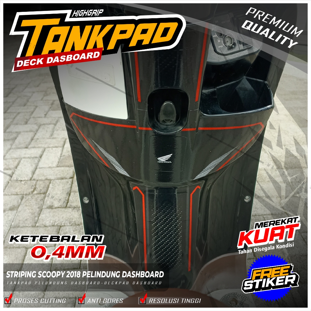 STRIPING PELINDUNG DASHBOARD SCOOPY 2018 / TANKPAD DECKPAD BODY PROTECTOR SCOOPY 2018 / SDS3 01 - 20