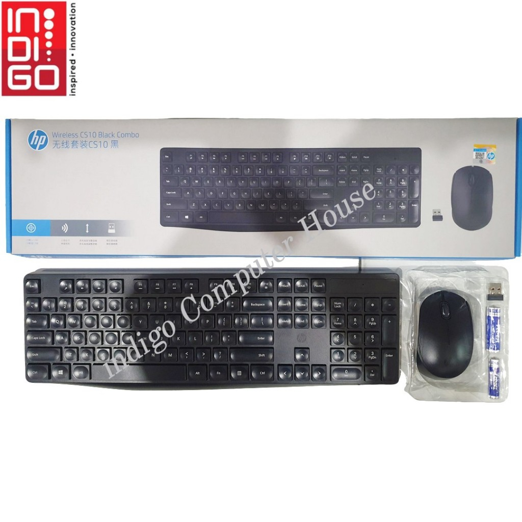 KEYBOARD + MOUSE WIRELESS HP CS10 (ORI) / HP CS10 Wireless Keyboard Mouse Combo