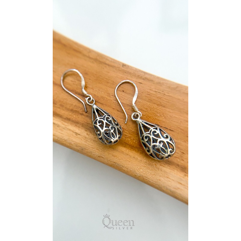 ANTING PERAK BAKAR SILVER 925 ASLI ANTING ETNIK