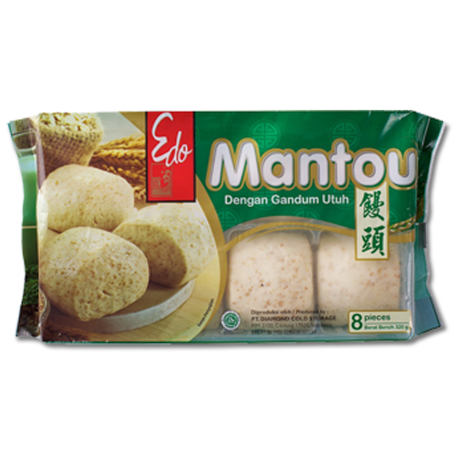 

Edo mantou whole wheat 320gr isi 8 pcs / mantou gandum