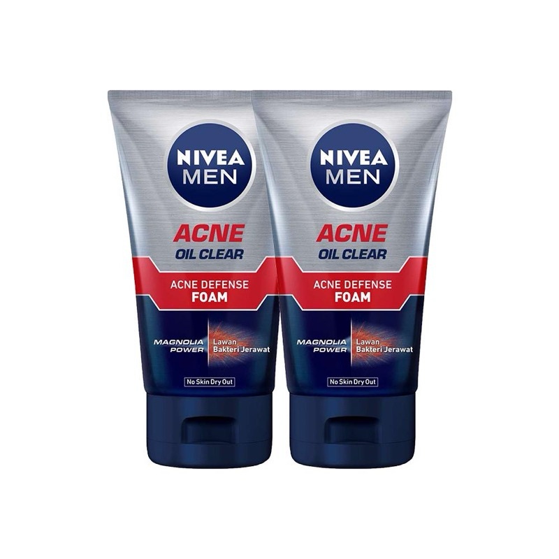 NIVEA MEN Personal Care Men Acne Oil Clear Acne Defense Foam 100mL Twinpack