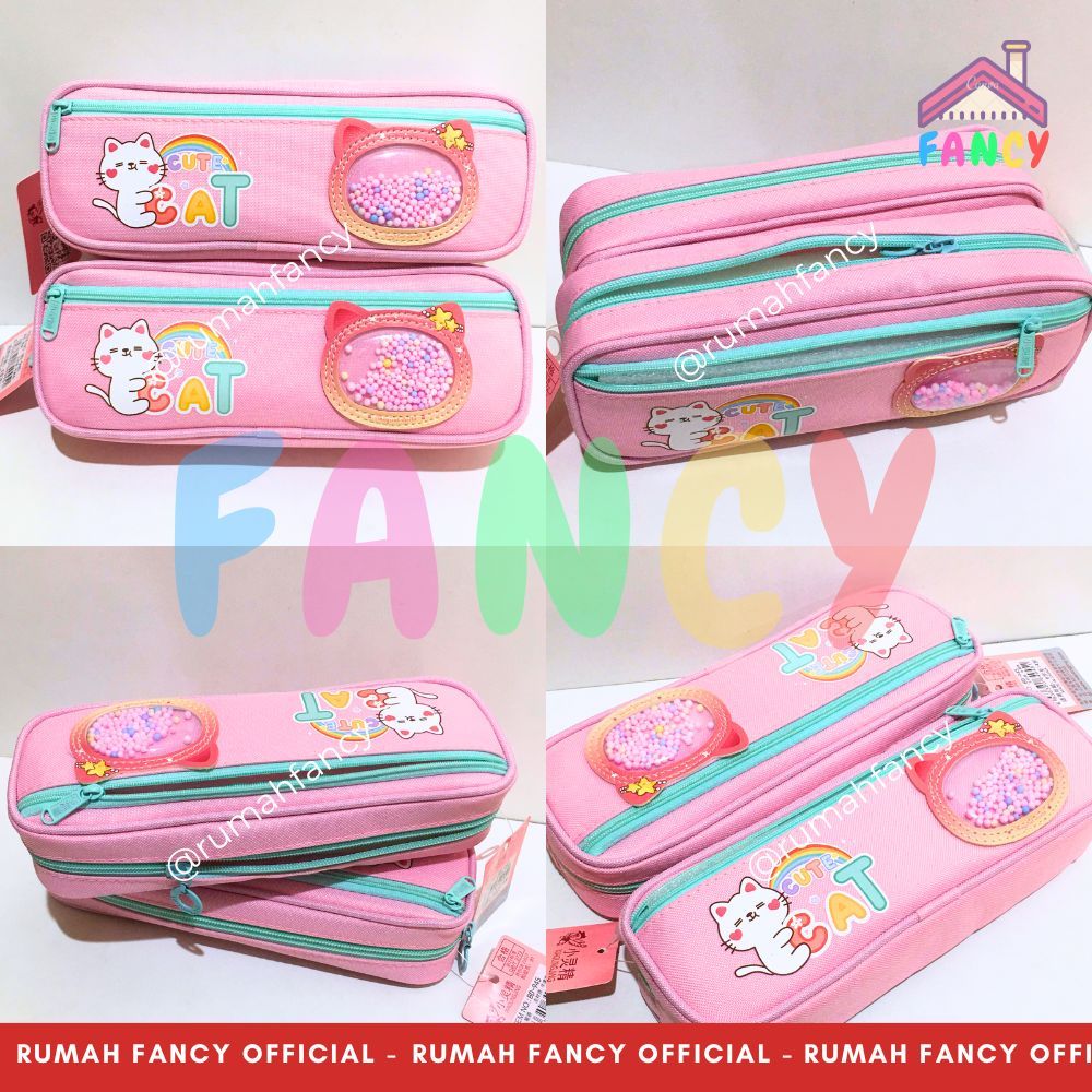 

Tempat Pensil Kain 2 Sleting Bahan Tebal PREMIUM Xiao Ling Jing BD 938 / BD 945 Kotak Pensil Motif Cat + Mainan Gabus + Gantungan 2 Seleting