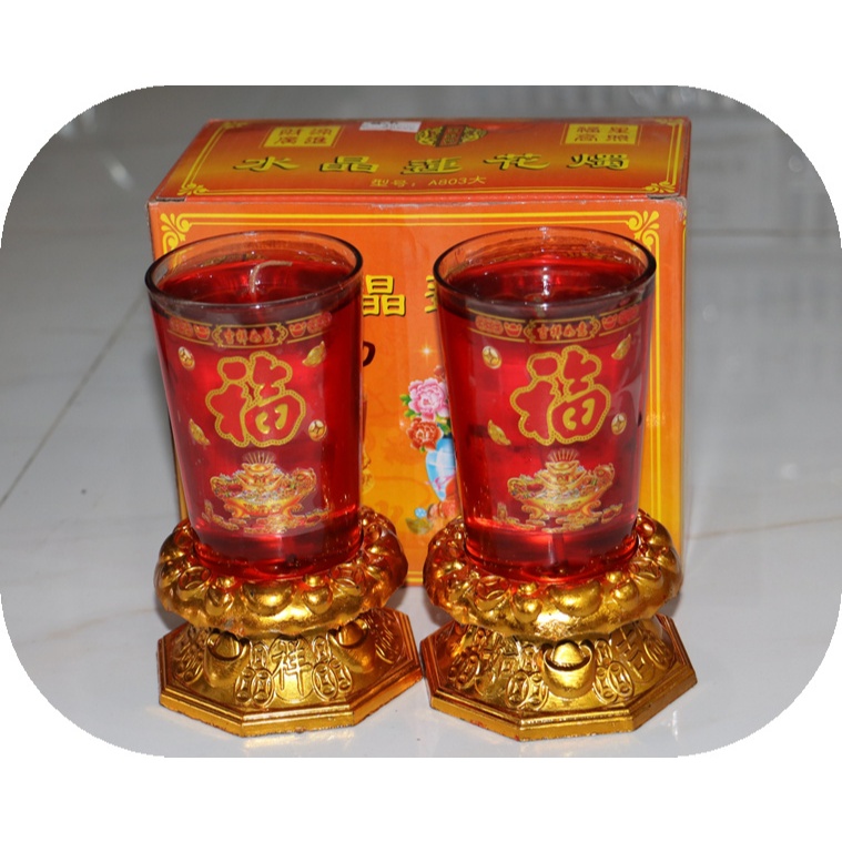 Lilin Jelly Merah 1 hari / Lilin Jelly Sembahyang / Lilin Sembahyang / Lilin Murah / Lilin Medan / L