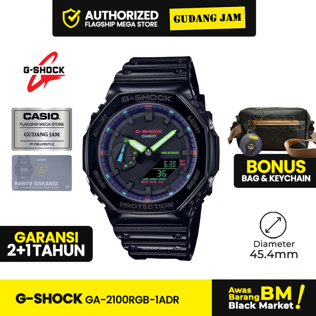 Jam Tangan G-Shock GA-2100RGB-1ADR GA-2100RGB GA-2100 GA2100RGB GA 2100RGB