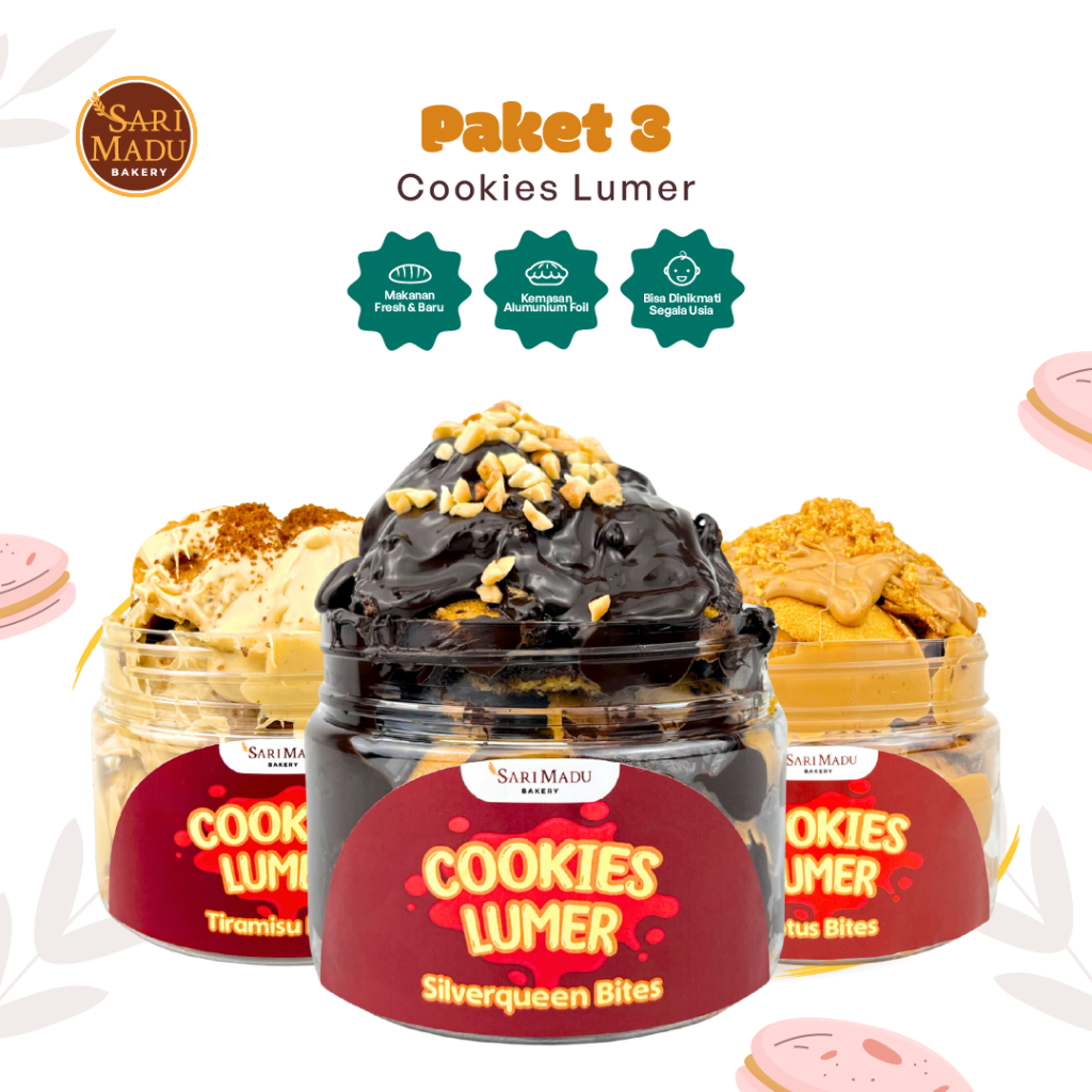 

Cookies Lumer Bundling 3 Rasa Silverqueen Lotus Tiramisu 2 Bulan Penyimpanan 300 Ml By Sari Madu Bakery