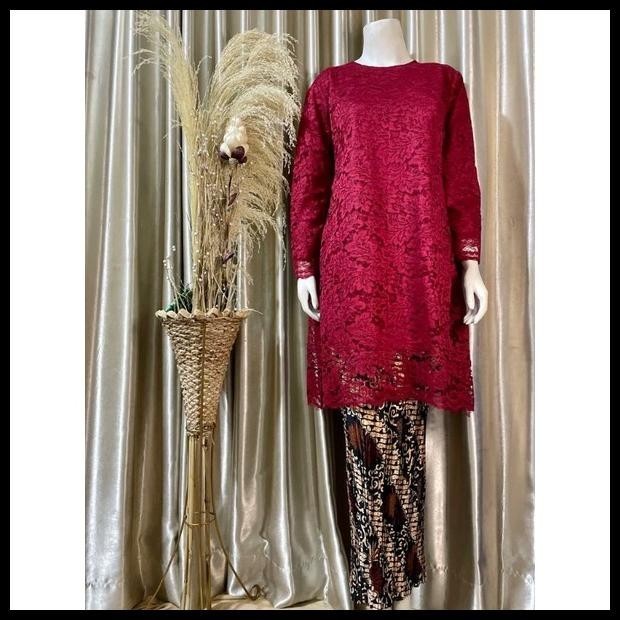 ( HARGA PROMO 8.8 ) SET  KEBAYA TUNIK JUMBO BROKAT/KEBAYA SERAGAMAN PESTA/KEBAYA WISUDA/KEBAYA MODER