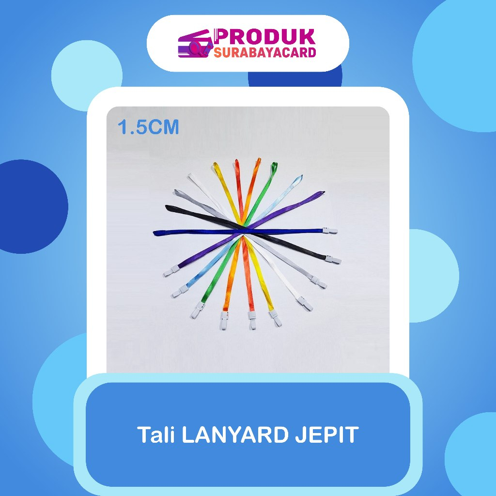 

Tali LANYARD JEPIT 1.5cm tali ID Card tali idcard polyster Name Tag 1,5 cm POLOS