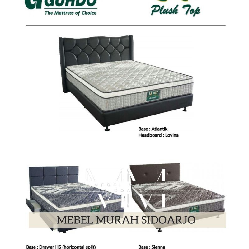 kasur springbed guhdo la riz plushtop singel size queen size king size ukuran 90 × 200 120 × 200 160