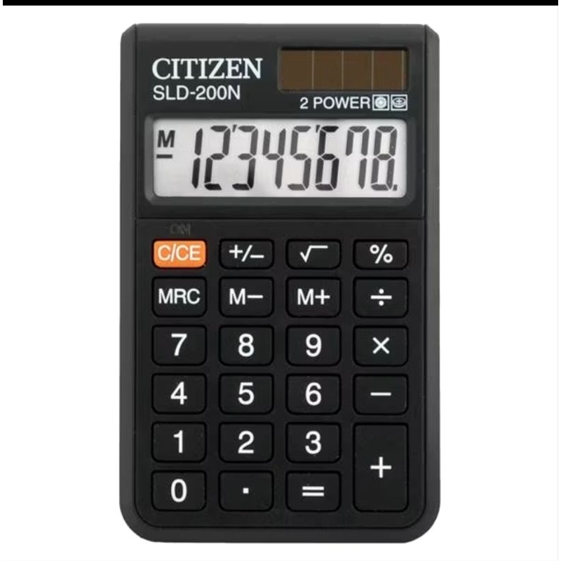 

kalkulator saku citizen 8digit sld-200N warna hitam 2 power citizen sld-200N