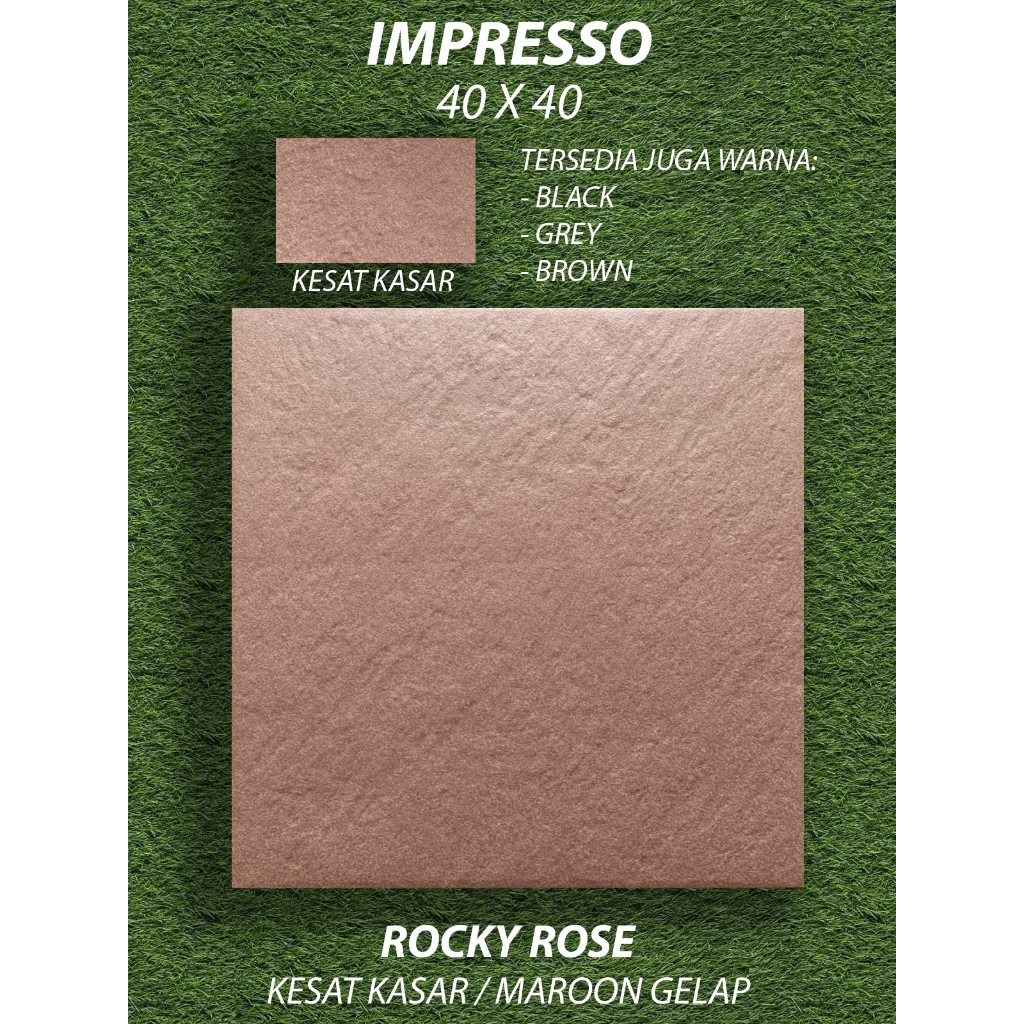 Keramik Lantai Motif 40X40 Impresso Rocky Rose Kesat KW1 Pekanbaru Riau, Motif