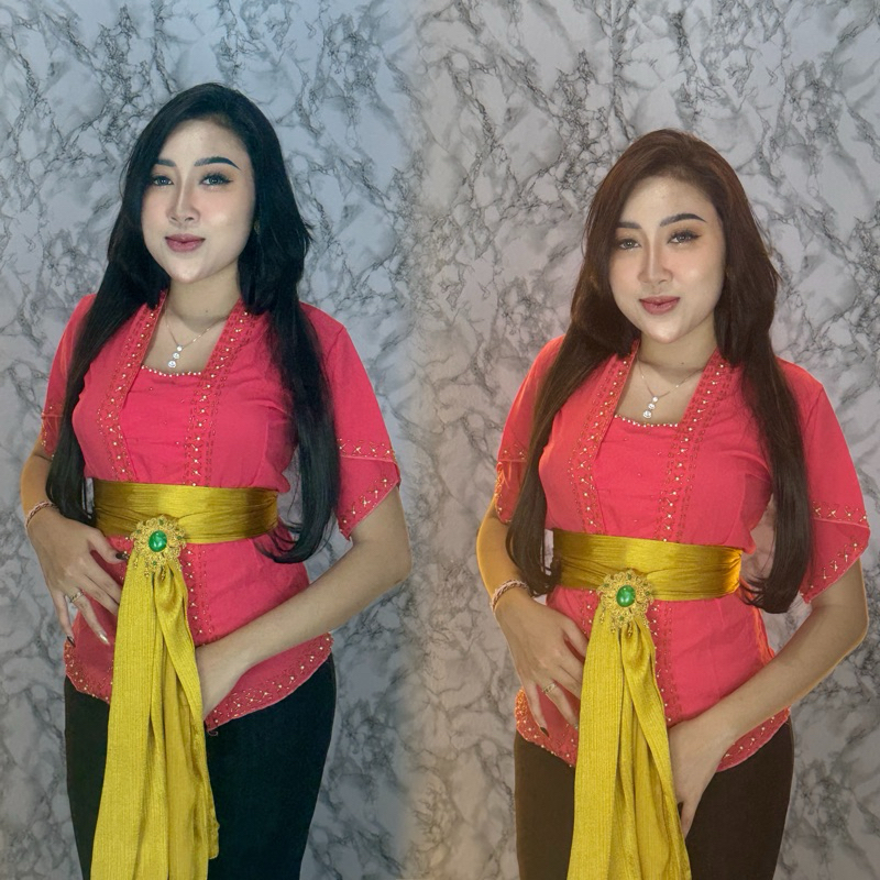 kebaya jadi moscrep payet mutiara lengan tumpuk / kebaya bali / kebaya payet