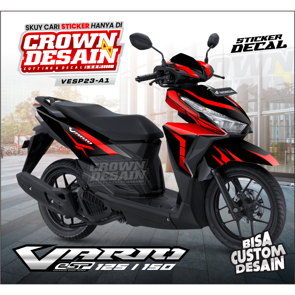 Sticker Decal Honda VARIO ESP 125-150 Fullbody - Merah - Striping Vario 150 Old Dekal Motor - Sticke