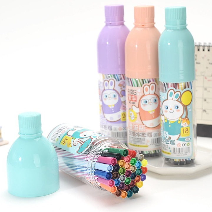

12Pcs Spidol Warna Warni Kemasan Botol Alat Lukis Anak|spidol Anak kekinian